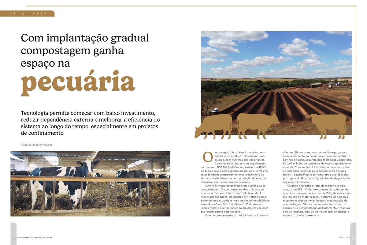 Com implantação gradual, compostagem ganha espaço na pecuária
